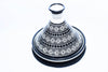 Large Hand Painted Decorative Moroccan Cooking Tagine (Black and White)