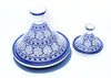 Large Hand Painted Decorative Moroccan Cooking Tagine (Blue and White)