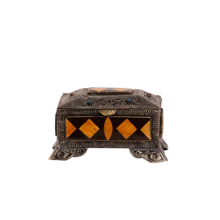 Moroccan Handcrafted Antique Jewelry Box - Orange