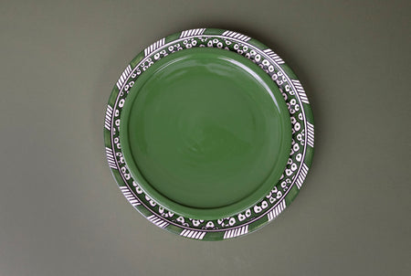 Handmade Moroccan Pattern Dinnerware Set Green Plate and Salad Plate Set