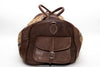 Boho Handmade Genuine Leather Kilim Travel Bag Brown and Tan