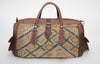 Boho Handmade Genuine Leather Kilim Travel Bag Brown and Tan